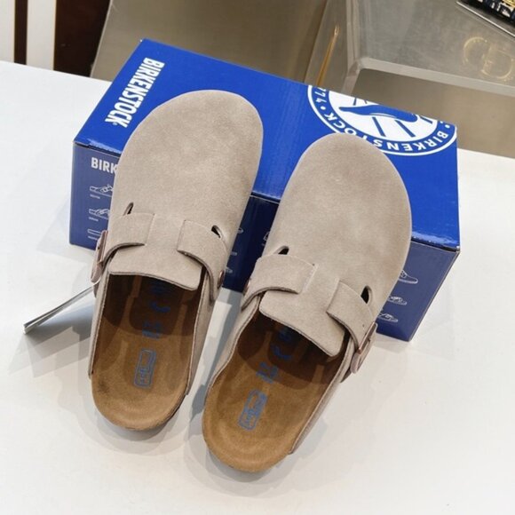 Birkenstock Boston Suede Taupe - Picture 1 of 7